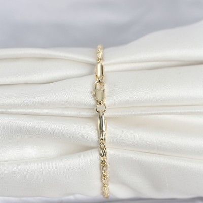 CM 14K Gold Renk Burgu Zincirli Model Kadın Bileklik