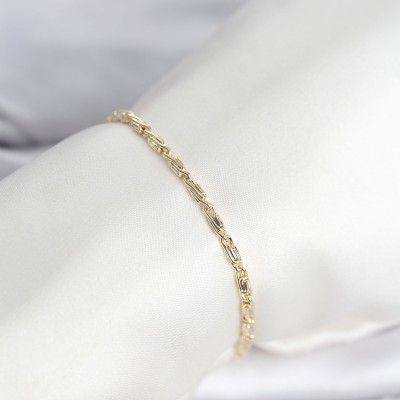 CM 14K Gold Renk Burgu Zincirli Model Kadın Bileklik