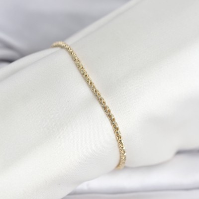 CM 14K Gold Renk Burgulu Zincir Model Kadın Bileklik