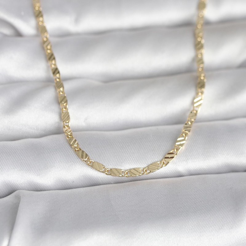 CM 14K Gold Renk Çizgi Lazer Model 60 cm Kadın Kolye