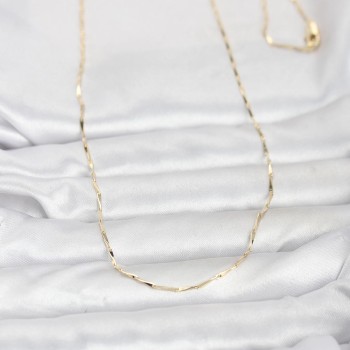 CM 14K Gold Renk Çubuk Kesme Zincir Model 60 cm Kadın Kolye