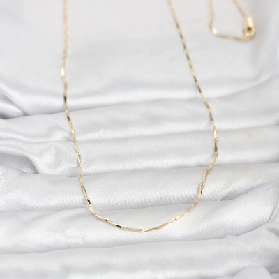 CM 14K Gold Renk Çubuk Kesme Zincir Model 60 cm Kadın Kolye