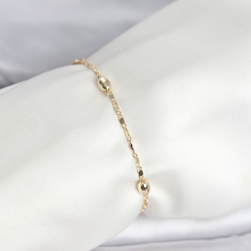 CM 14K Gold Renk Damla Topçuk Model Kadın Bileklik