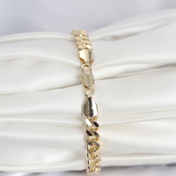 CM 14K Gold Renk Ezme Kalın Zincir Model Kadın Bileklik