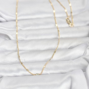 CM 14K Gold Renk Ezme Kalp Detaylı 60 cm Zincir Kadın Kolye