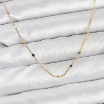 CM 14K Gold Renk Ezme Pul Model 60 cm Kadın Kolye