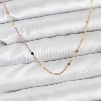 CM 14K Gold Renk Ezme Pul Model 60 cm Kadın Kolye