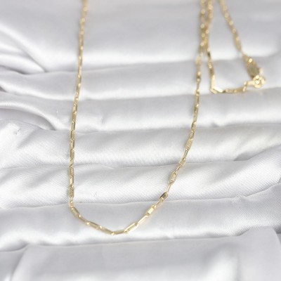 CM 14K Gold Renk İnce Ataç Zincir Model 60 cm Kadın Kolye