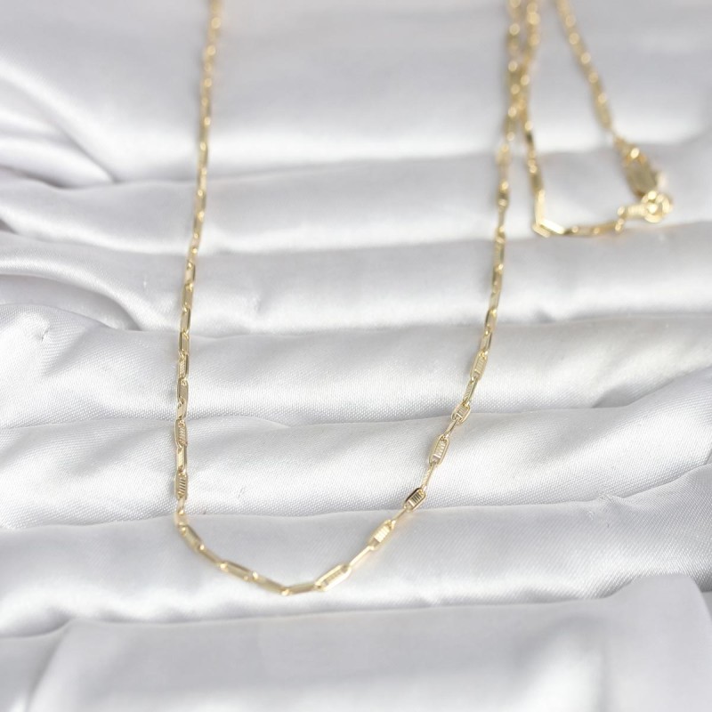 CM 14K Gold Renk İnce Ataç Zincir Model 60 cm Kadın Kolye