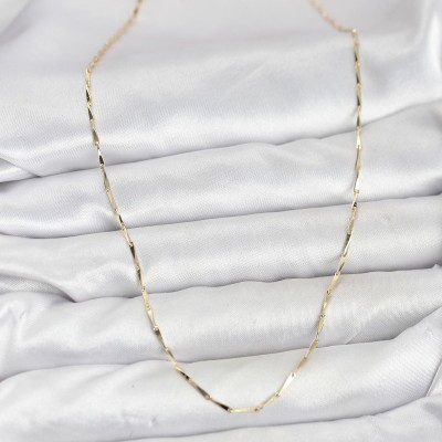 CM 14K Gold Renk İnce Kesim Çubuk Model Zincir Kadın Kolye