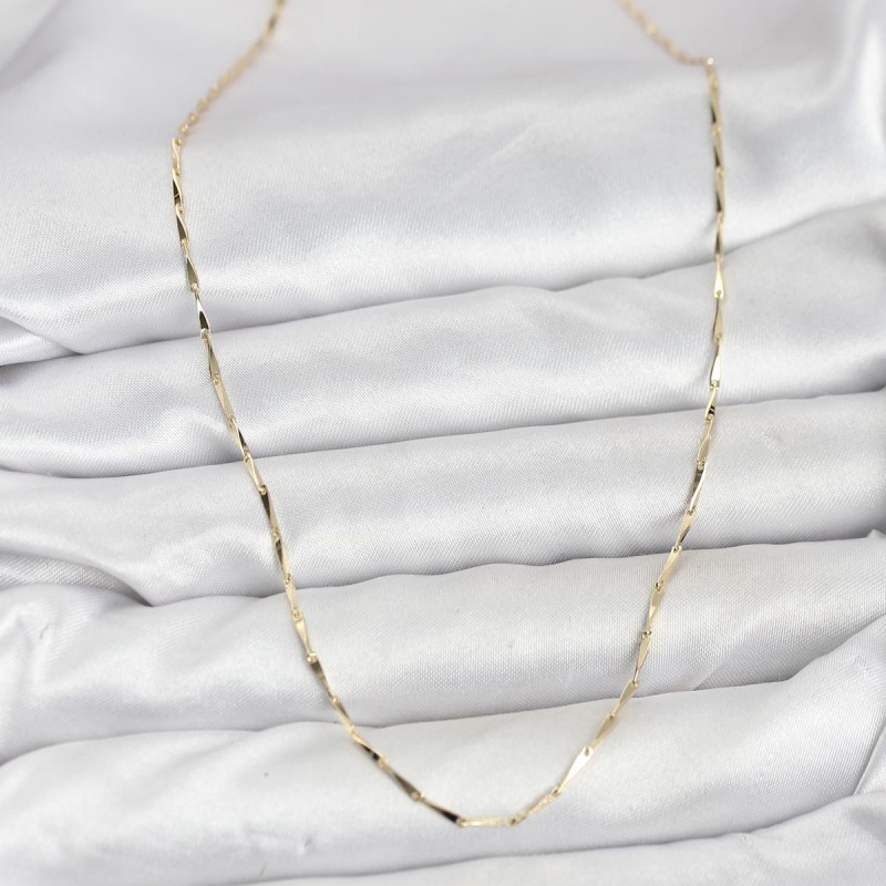CM 14K Gold Renk İnce Kesim Çubuk Model Zincir Kadın Kolye