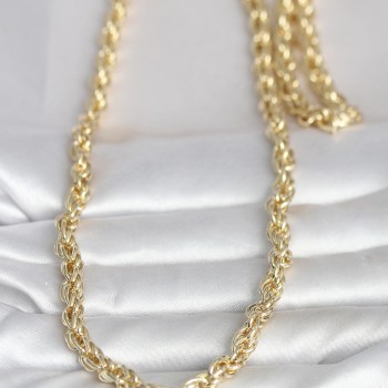 CM 14K Gold Renk Kalın Burgu Zincirli Model 60 cm Kadın Kolye