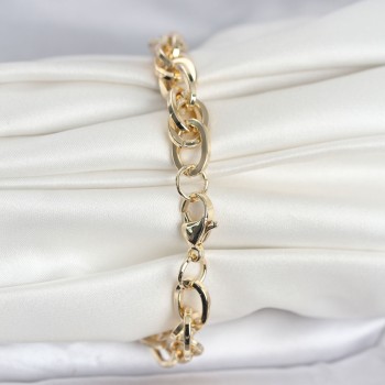 CM 14K Gold Renk Kalın Burgu Zincirli Model Kadın Bileklik