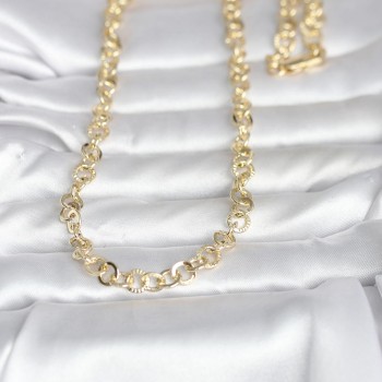 CM 14K Gold Renk Kalın Halka Zincirli 60 cm Kadın Kolye