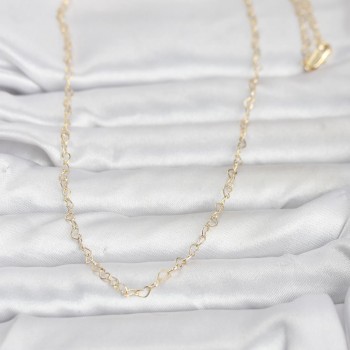 CM 14K Gold Renk Kalp Zincirli 60 cm Kadın Kolye