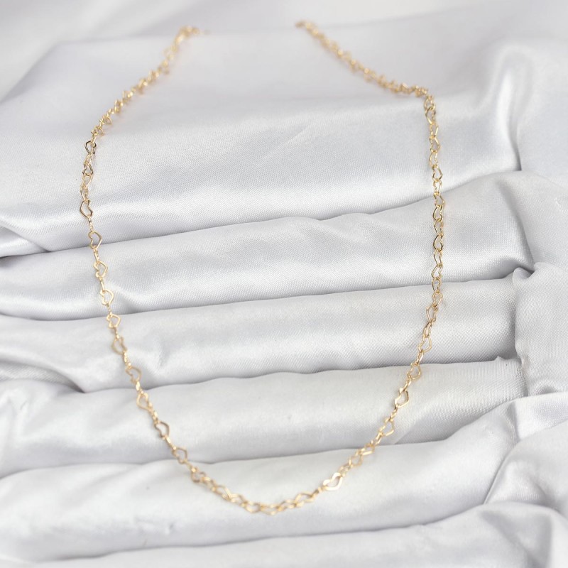 CM 14K Gold Renk Kalp Zincirli Kadın Kolye