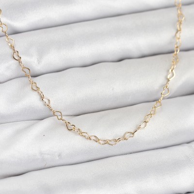 CM 14K Gold Renk Kalp Zincirli Kadın Kolye