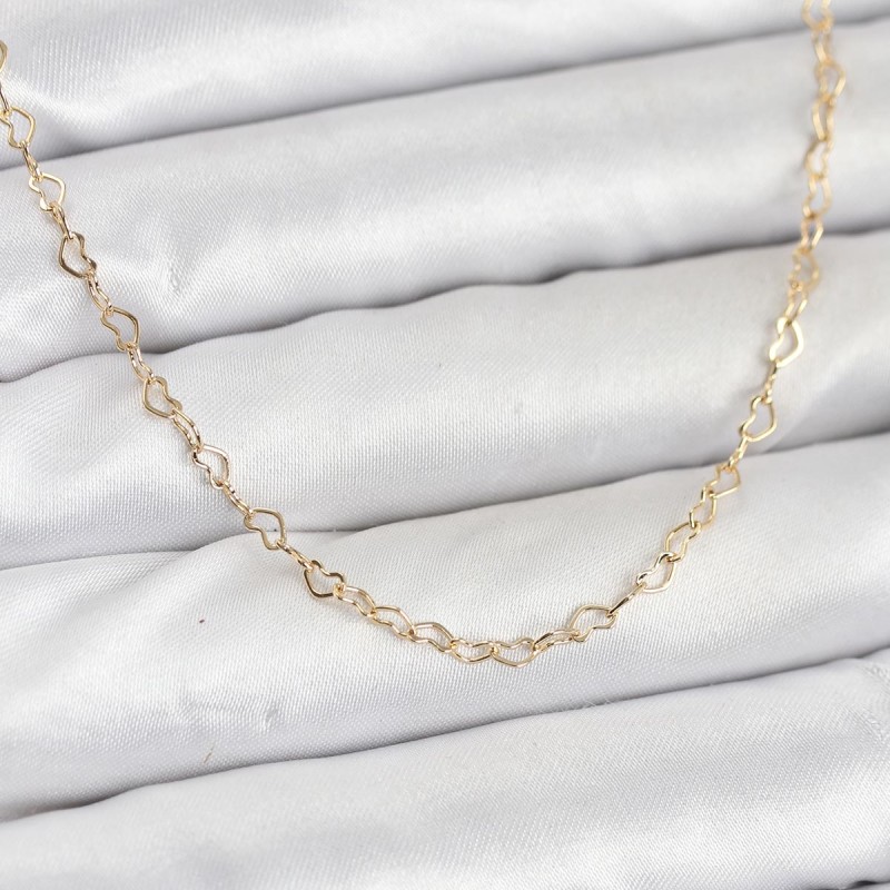 CM 14K Gold Renk Kalp Zincirli Kadın Kolye