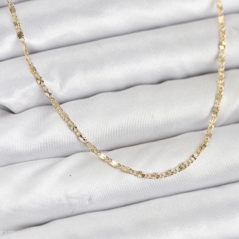 CM 14K Gold Renk Lazer İnce Zincirli Kadın Kolye