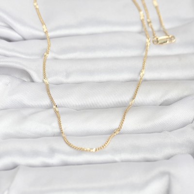 CM 14K Gold Renk Lazer Puntalı Model 60 cm Kadın Kolye