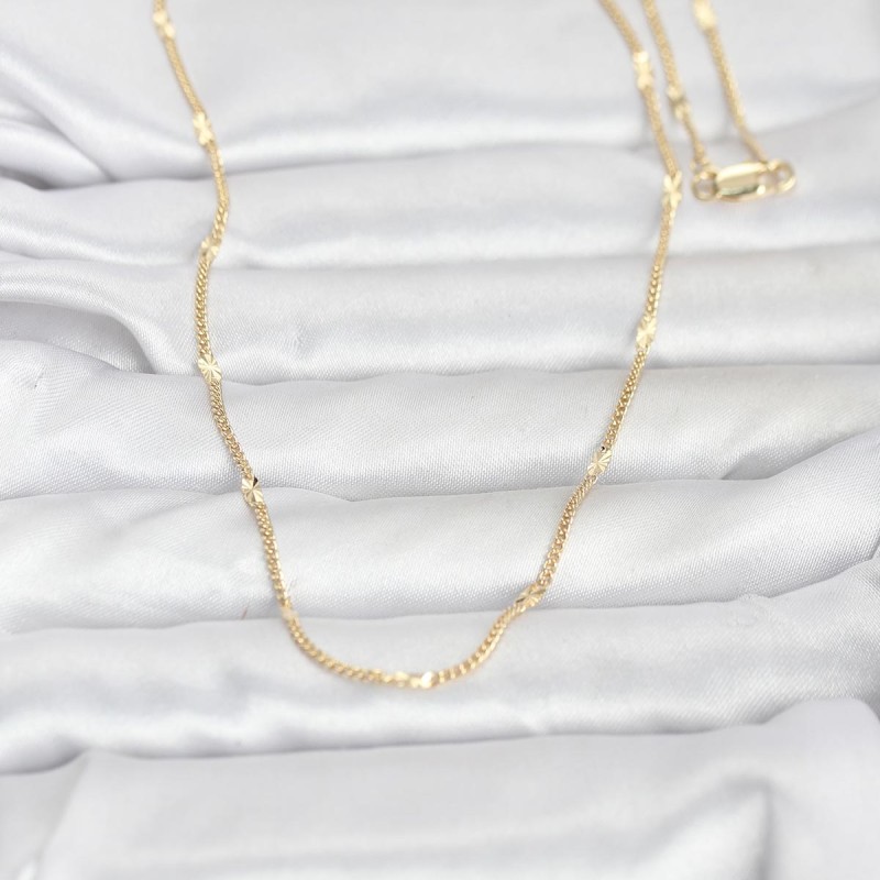 CM 14K Gold Renk Lazer Puntalı Model 60 cm Kadın Kolye