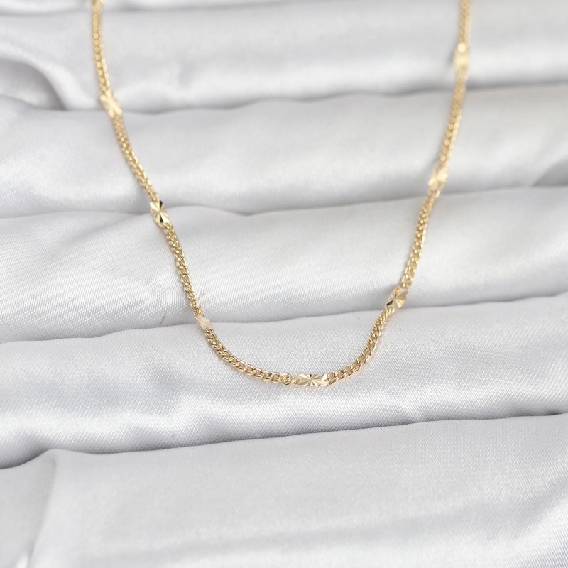 CM 14K Gold Renk Lazer Puntalı Model 60 cm Kadın Kolye