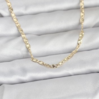 CM 14K Gold Renk Lazer Zincirli Model 60 cm Kadın Kolye