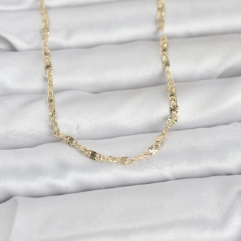 CM 14K Gold Renk Lazerli Gemici Zincir Model 60 cm Kadın Kolye