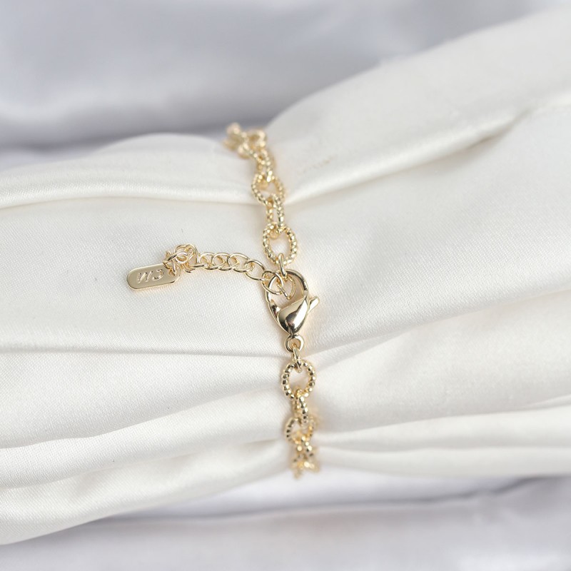 CM 14K Gold Renk Lazerli Halka Model Kadın Bileklik