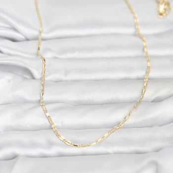 CM 14K Gold Renk Lazerli Zincir Model 60 cm Kadın Kolye