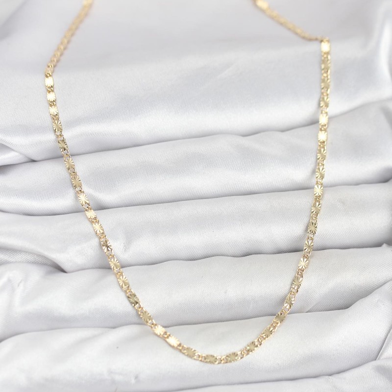 CM 14K Gold Renk Lazerli Zincir Model Kadın Kolye