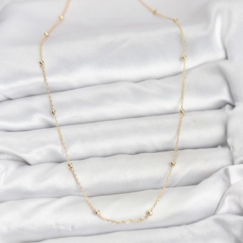 CM 14K Gold Renk Minik Top Zincirli Kadın Kolye