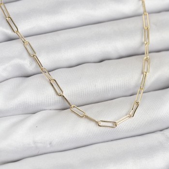 CM 14K Gold Renk Pirinç Ataç Zincir Kadın Kolye