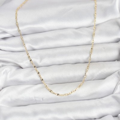 CM 14K Gold Renk Pirinç Gemi Zinciri Model Kadın Kolye