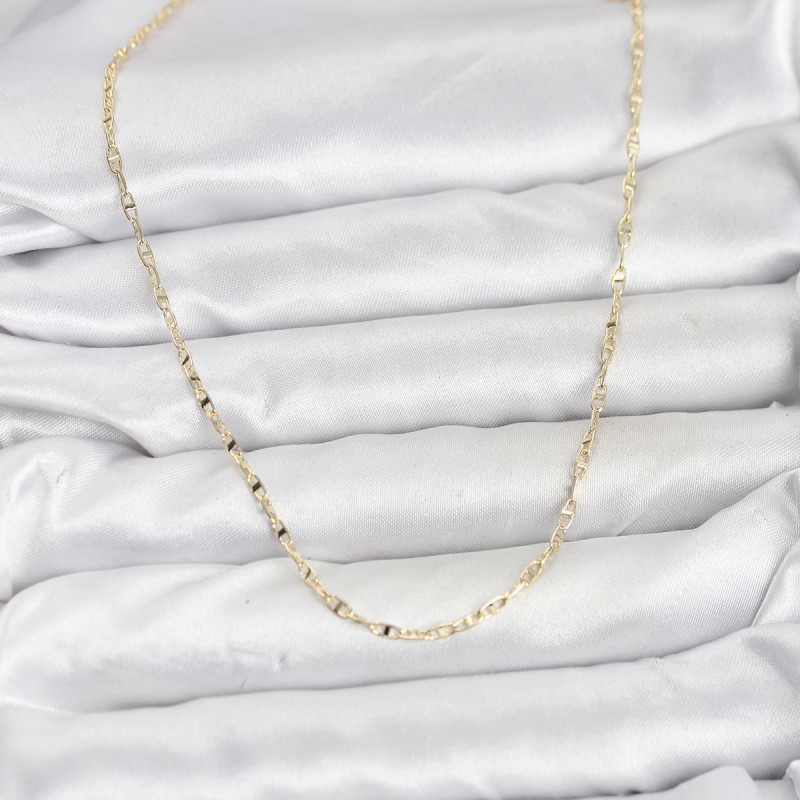 CM 14K Gold Renk Pirinç Gemi Zinciri Model Kadın Kolye