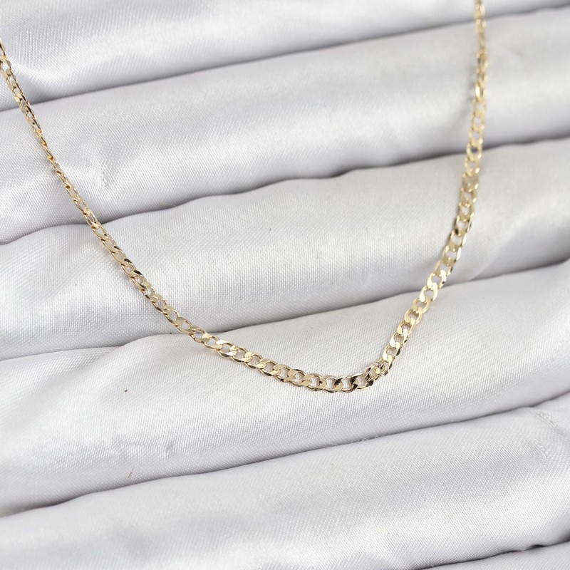 CM 14K Gold Renk Pirinç Zincir Model Kadın Kolye