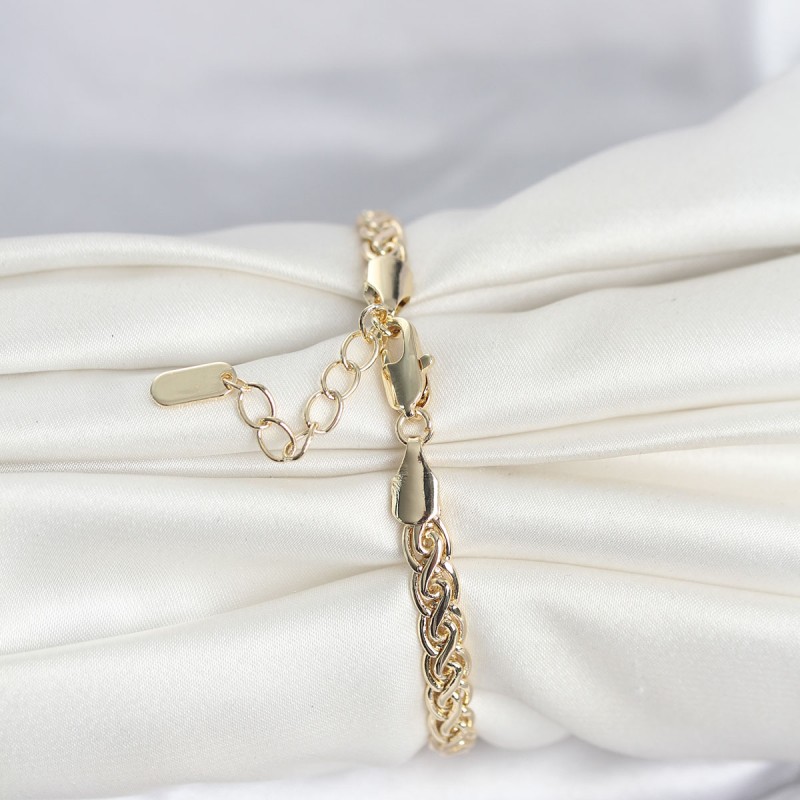 CM 14K Gold Renk Sarmal Zincir Model Kadın Bileklik