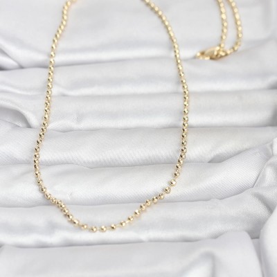 CM 14K Gold Renk Top Zincirli Model 60 cm Kadın Kolye