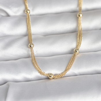 CM 14K Gold Renk Topçuk Model 60 cm Kadın Kolye