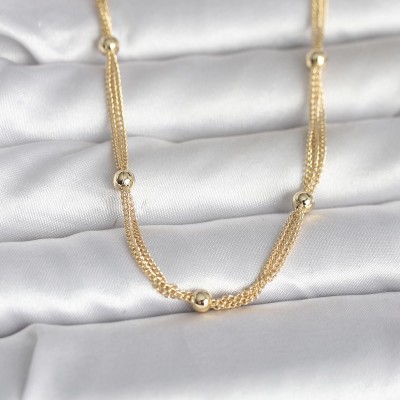 CM 14K Gold Renk Topçuk Model 60 cm Kadın Kolye