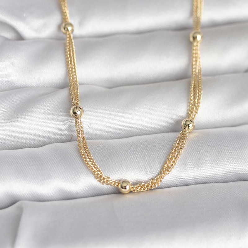 CM 14K Gold Renk Topçuk Model 60 cm Kadın Kolye