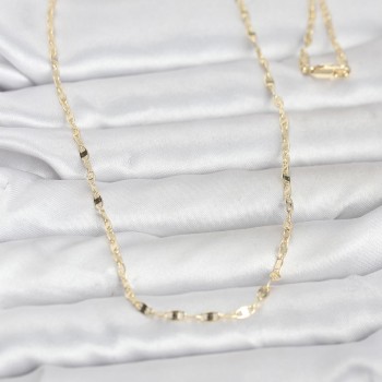 CM 14K Gold Renk Yassı Gemici Zincir Model 60 cm Kadın Kolye