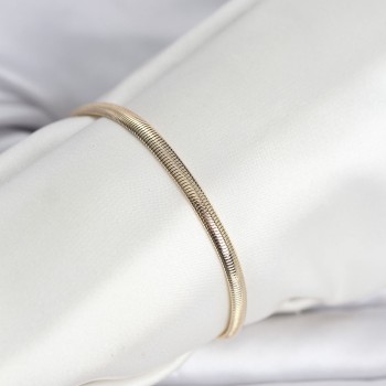 CM 14K Gold Renk Yassı Yılan Zincir Model Kadın Bileklik