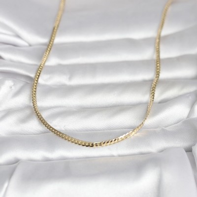 CM 14K Gold Renk Yassı Zincir Model 45 cm Kadın Kolye