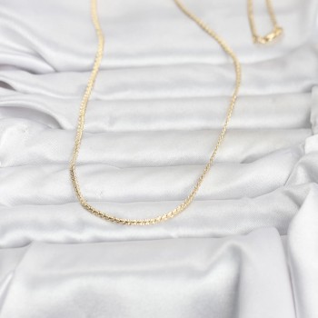 CM 14K Gold Renk Yassı Zincir Model 60 cm Kadın Kolye