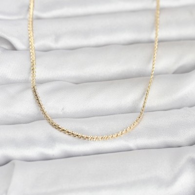 CM 14K Gold Renk Yassı Zincir Model 60 cm Kadın Kolye