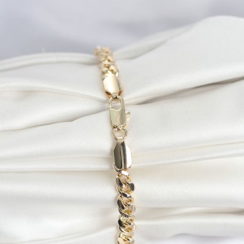 CM 14K Gold Renk Yassı Zincir Model Kadın Bileklik