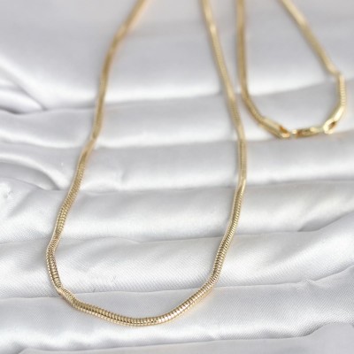 CM 14K Gold Renk Yılan Zincir Model 60 cm Kadın Kolye