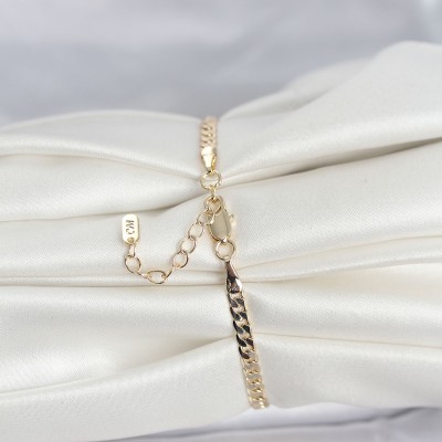 CM 14K Gold Renk Zincirli Model Kadın Bileklik