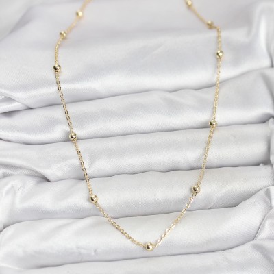 CM Gold Renk Top Zincirli Kadın Kolye